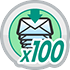 メッセージ受信100